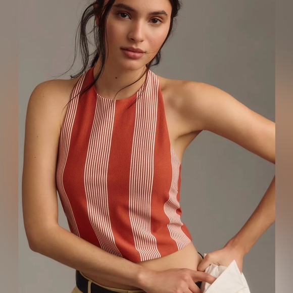 Bishop + Young Striped Halter Top in Red - Picture 4 of 4